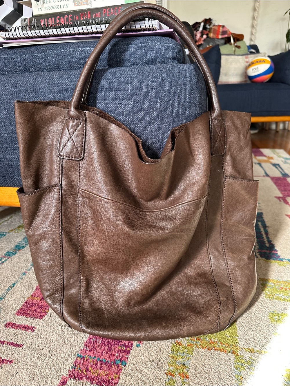 GAP Brown Leather Slouch Tote